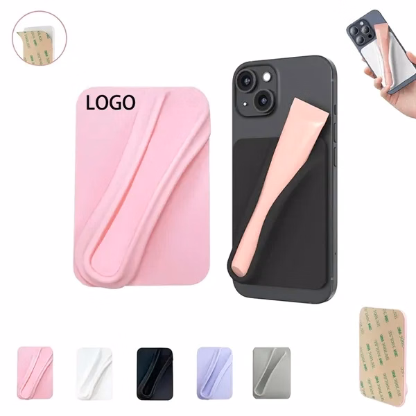 Custom Silicone Lip-Shaped Phone Holder Case — Adhesive Makeup Accessory On-the-Go