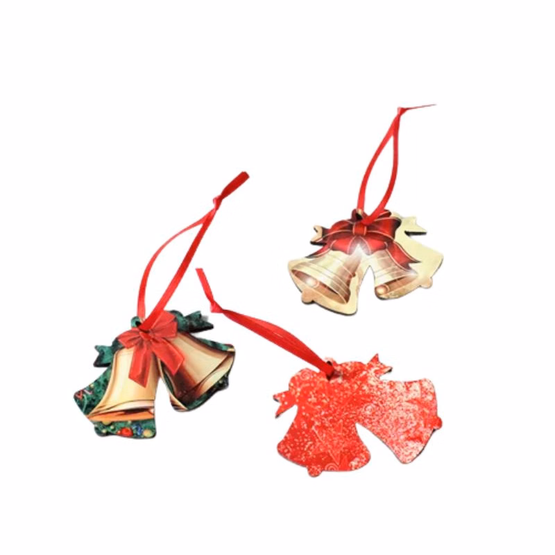 Two-Bell MDF Christmas Ornament