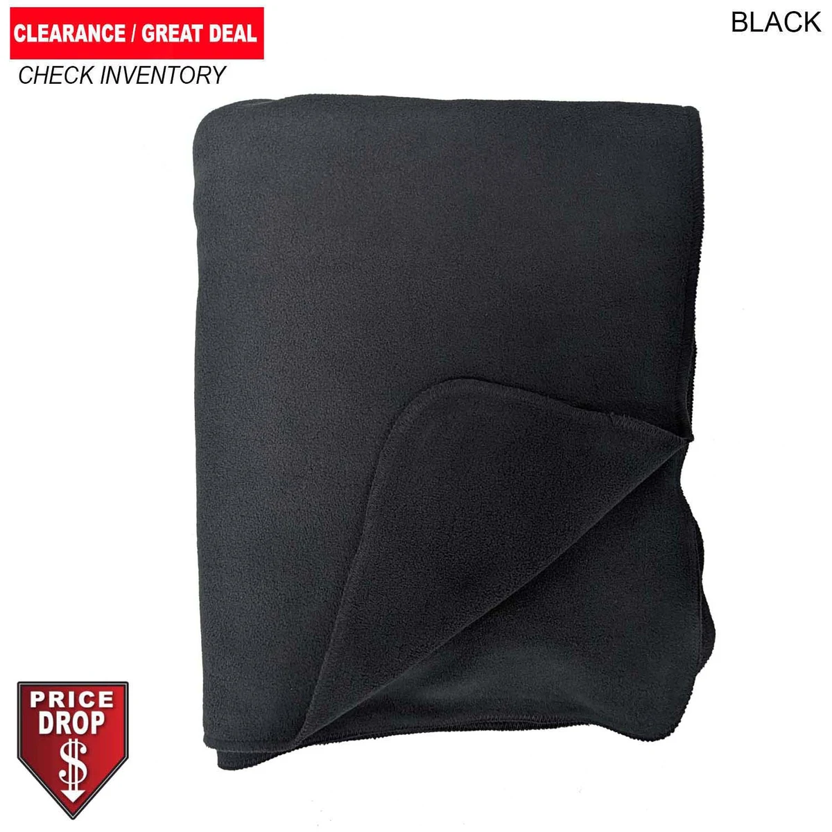 Black Blanket, Size 50"x60", Ultra Soft and Smooth Microfleece Fabric, Blank Only 1