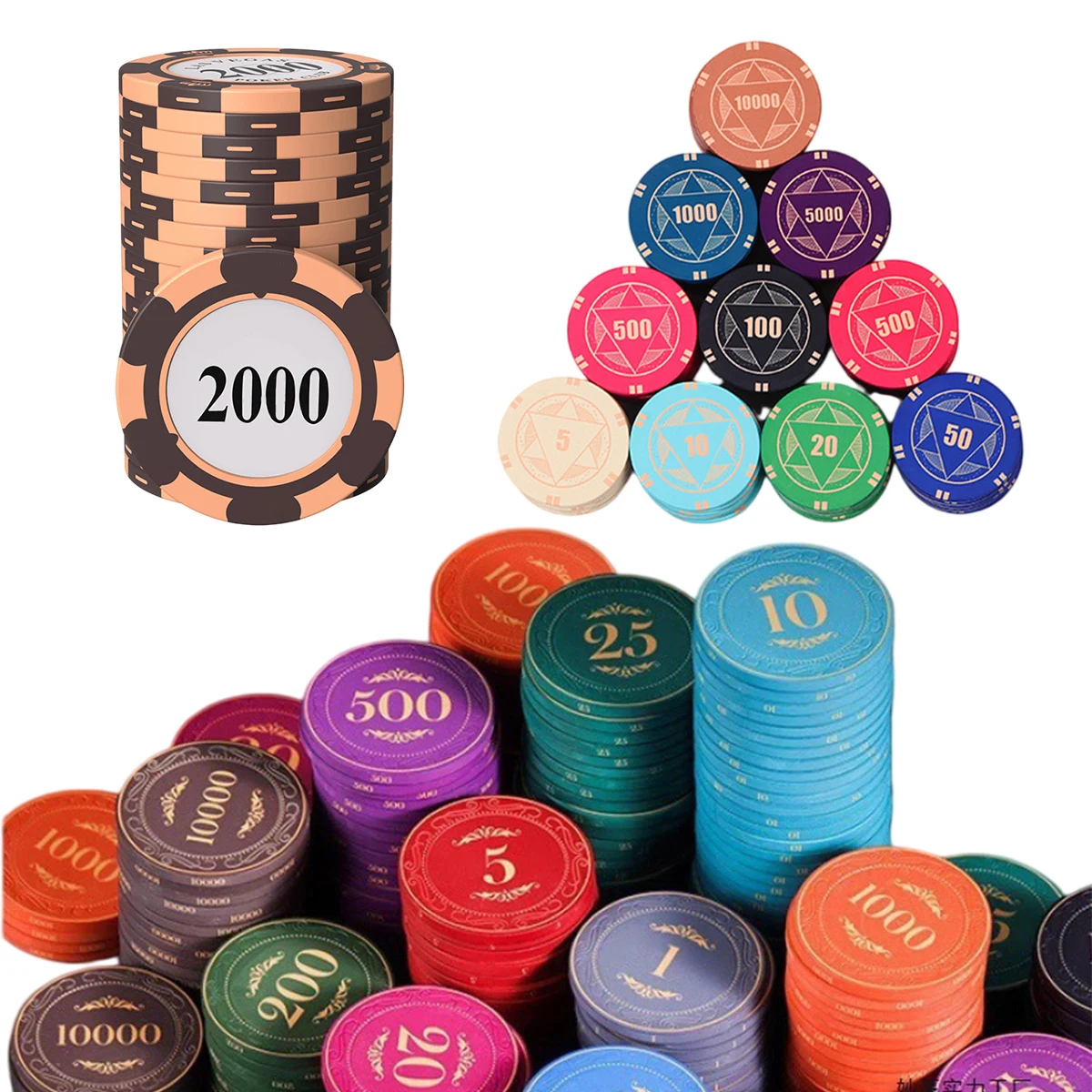 Full Color 1.5In Ceramic Poker Chips 1