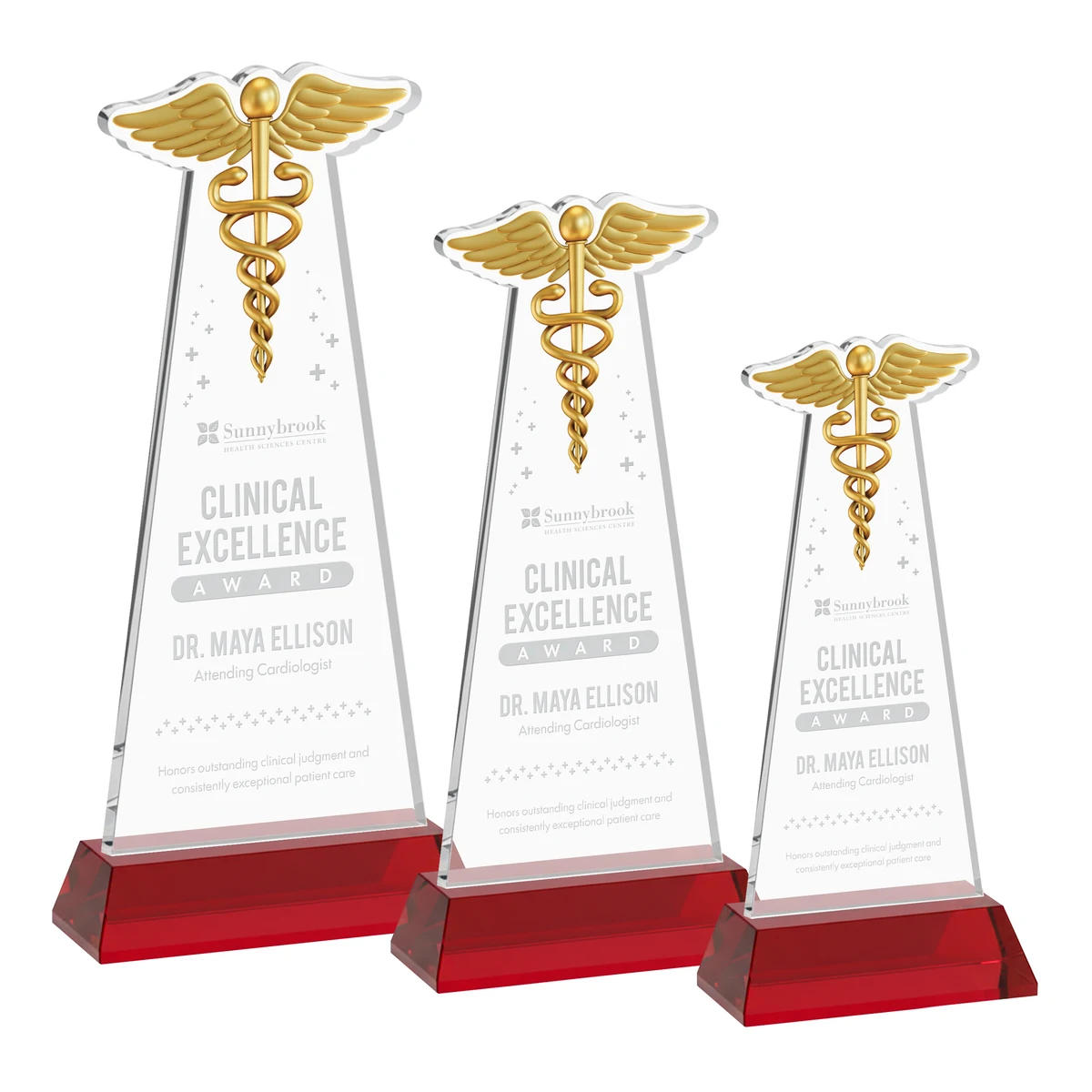 Caduceus Award on Hartford Base - Red 1