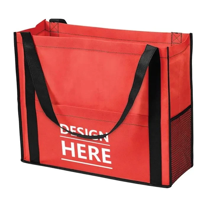 Non-Woven Tote with Mesh Pocket 1