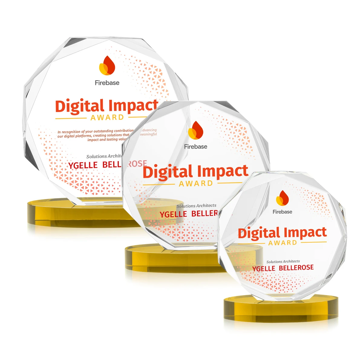 Acadian VividPrint™ Award on Alberton Base - Gold 1