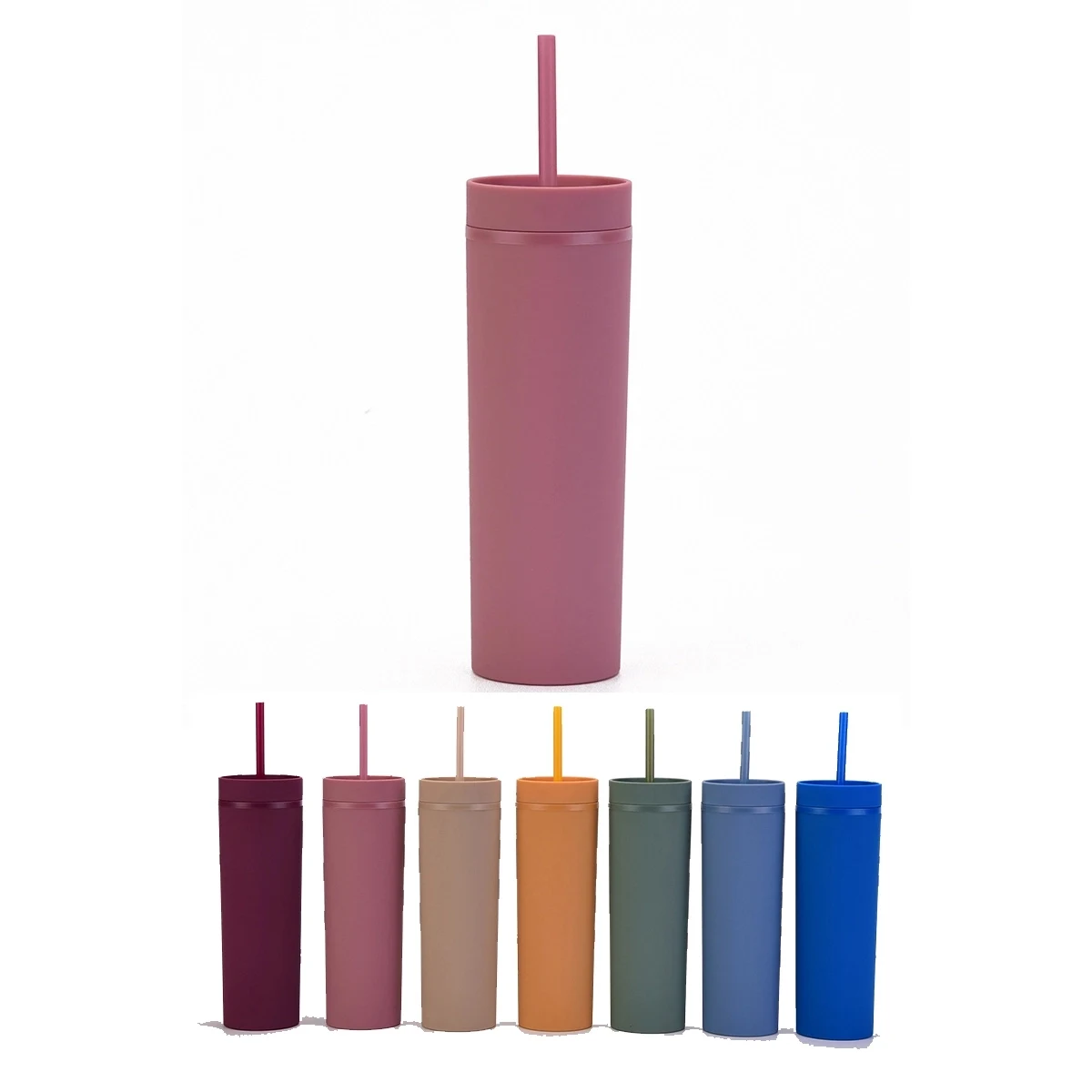 Double Layer Plastic Frosted Rubber Water Cup 1