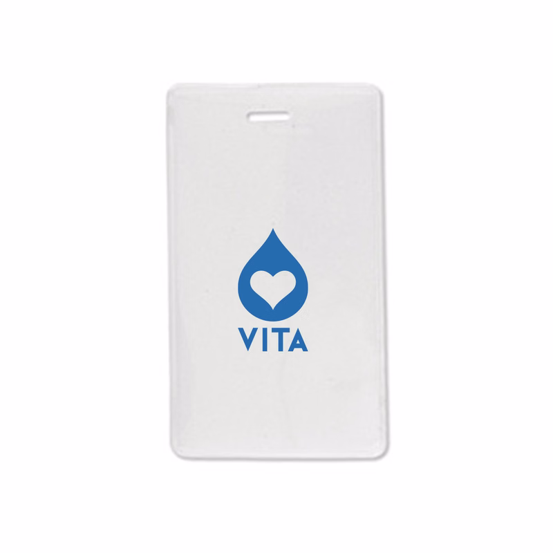 2.65" W x 4.42" H - Vertical Anti-Static Clear Vinyl Badge Holder (1 Color Imprint)