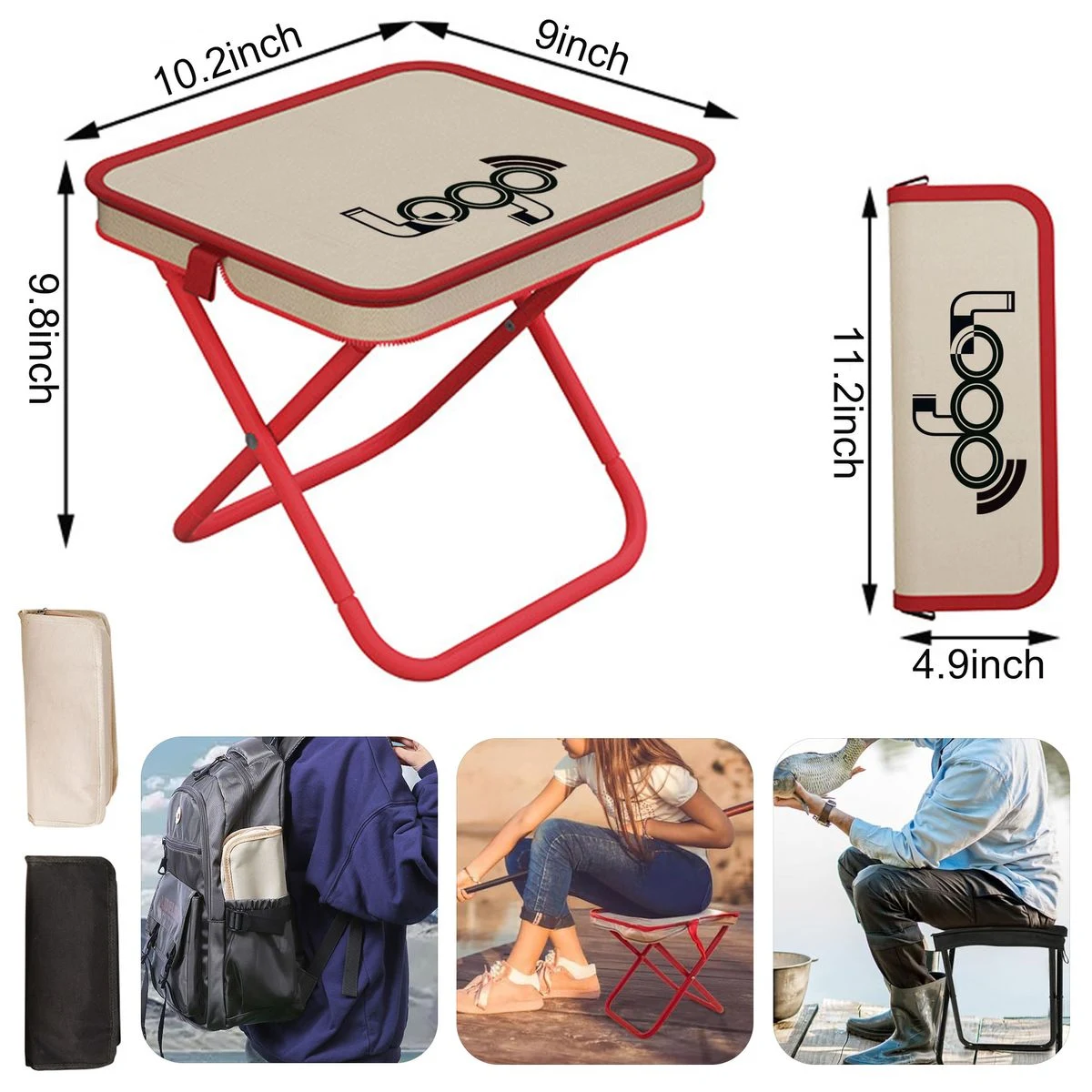 Collapsible Handbag Stool Portable Compact Seat 1
