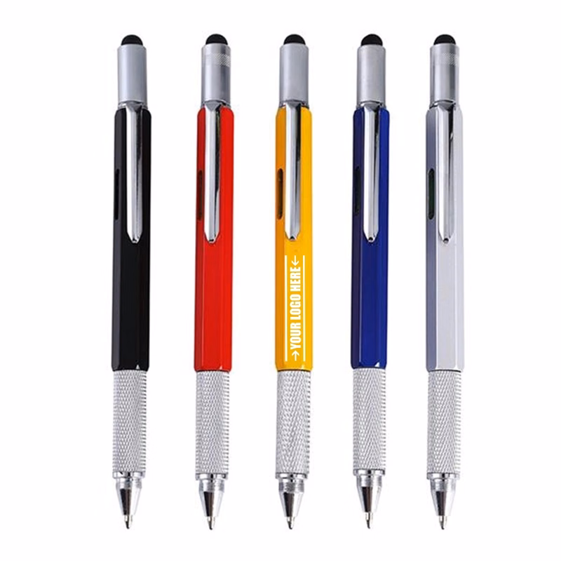 Protable Metal Multi tool Pen 6-in-1 Stylus Pen Ruler