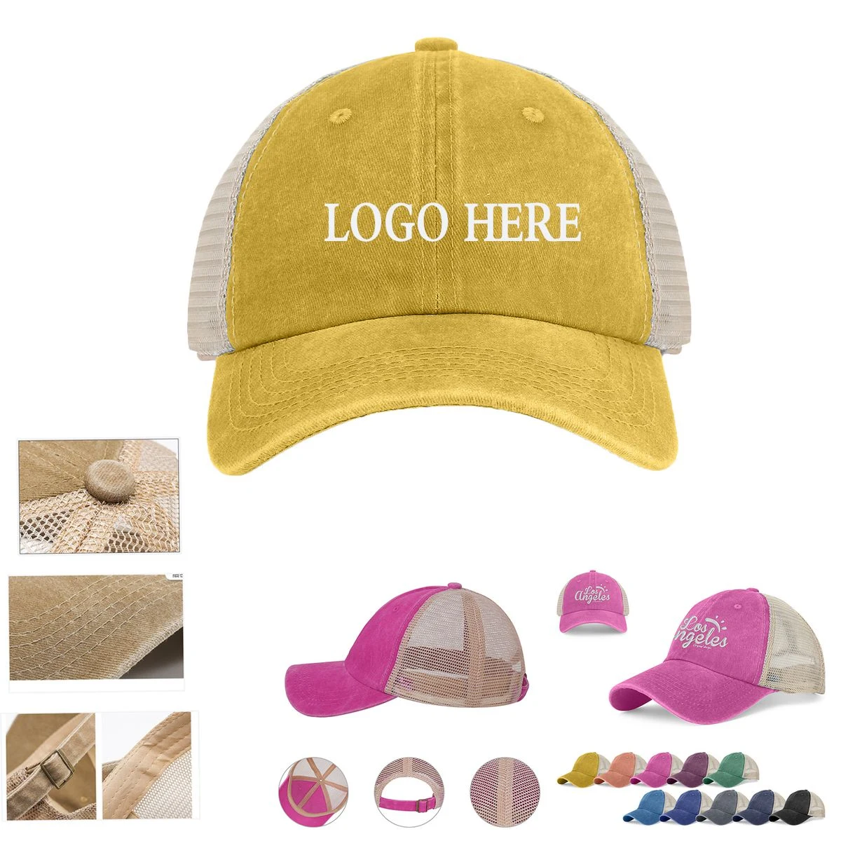 Cotton Pigment-Dyed Soft-Mesh Trucker Hat
1