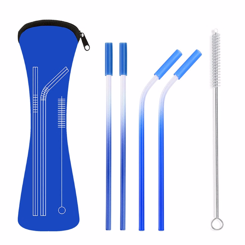 18/8 Stainless Steel Straw with Cleaner in Neoprene Bag