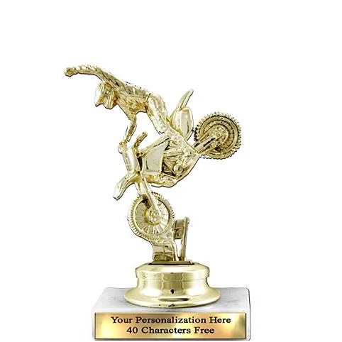 Trophy: 7", 2x3 white marble base, MOTOCROSS Figur 1