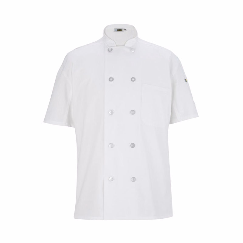 10 Button Short Sleeve Chef Coat With Mesh