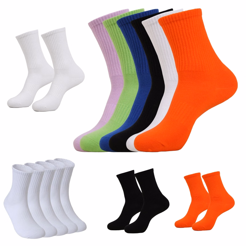Unisex Solid Casual Mid-Calf Socks