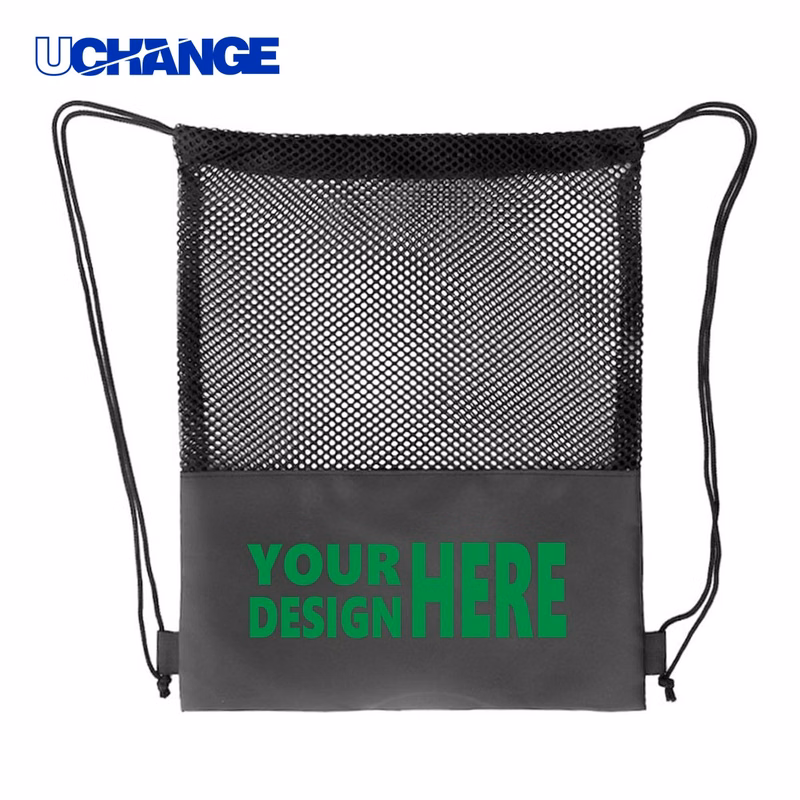 Mesh Drawstring Bag with Polyester Base