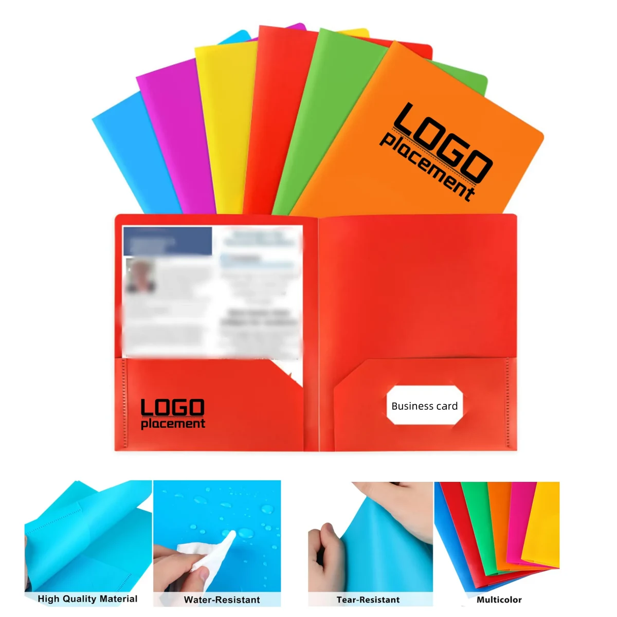 Colorful Double - Pocket Business Card Folder 1
