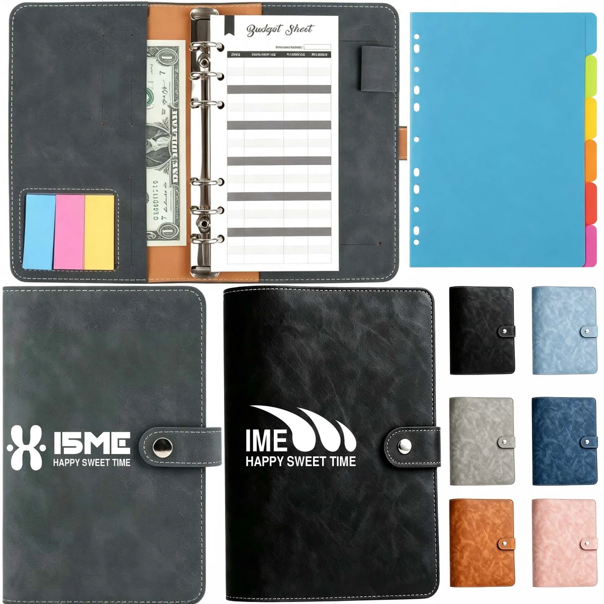 PU Leather Notebook/A6 Ring Binder Budget Planner 1