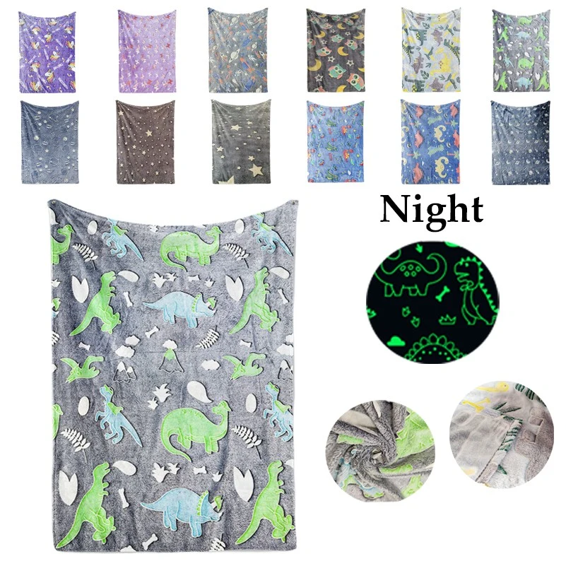 Glow In The Dark Dinosaur Blanket For Kids 1