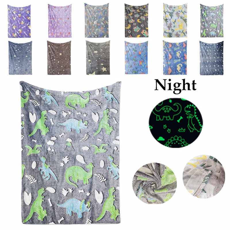 Glow In The Dark Dinosaur Blanket For Kids