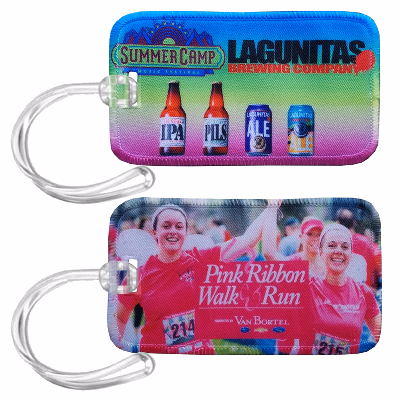 Full Color 4CP Dye Sub Rectangular Fabric ID Luggage Tag