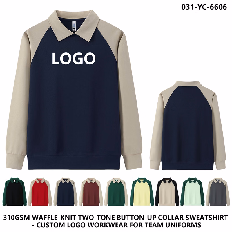 utton-Detail Polo Sweatshirt - Casual Style for Men and Women