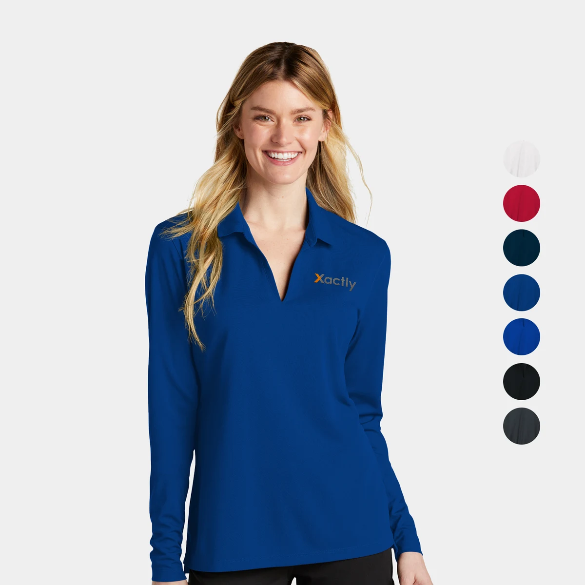 Nike Ladies Dri-FIT Micro Pique Long Sleeve Polo 1