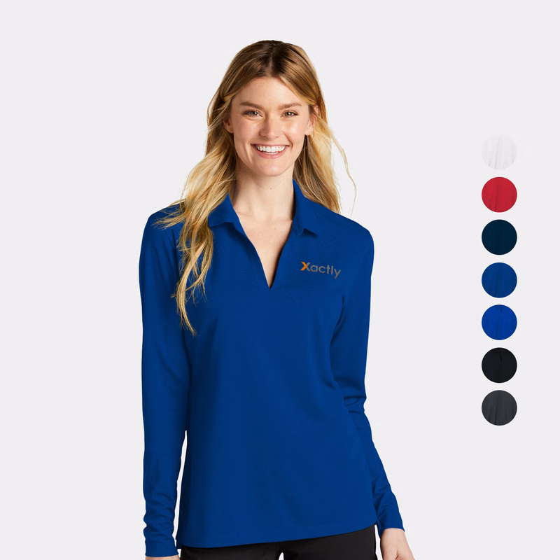Nike Ladies Dri-FIT Micro Pique Long Sleeve Polo