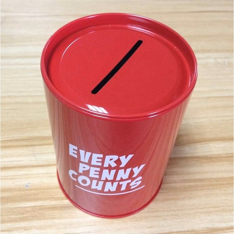 Round Tinplate Can for Storage, Tin Can, Coin Saving Box