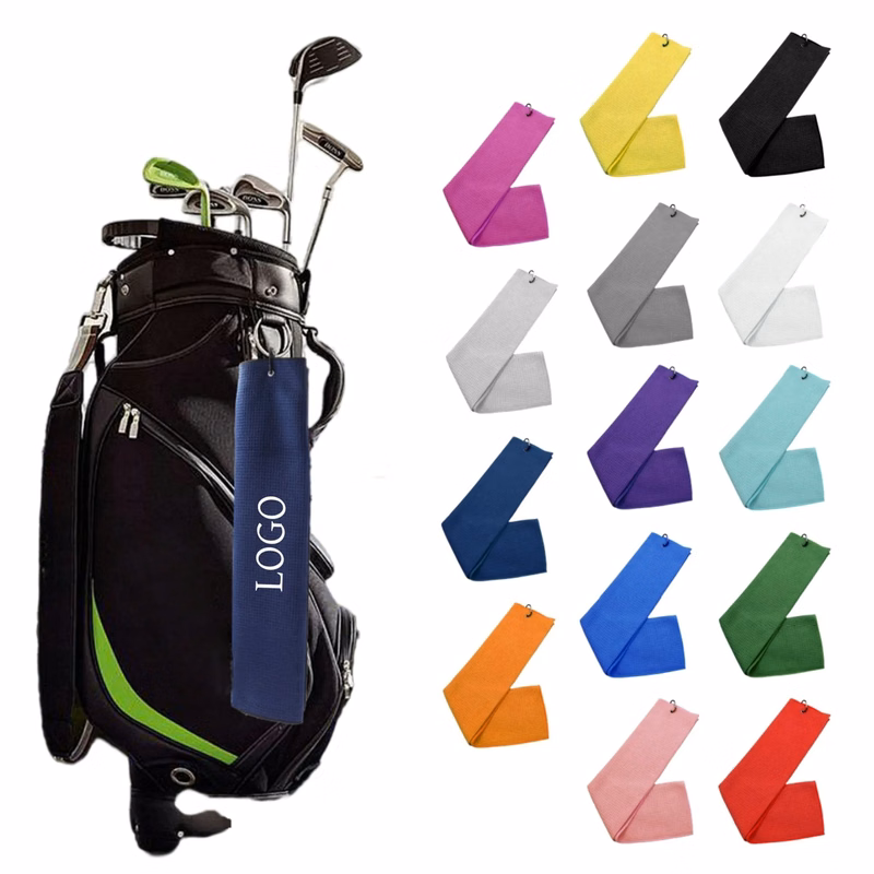 Microfibe Fabric Golf Towel with Carabiner