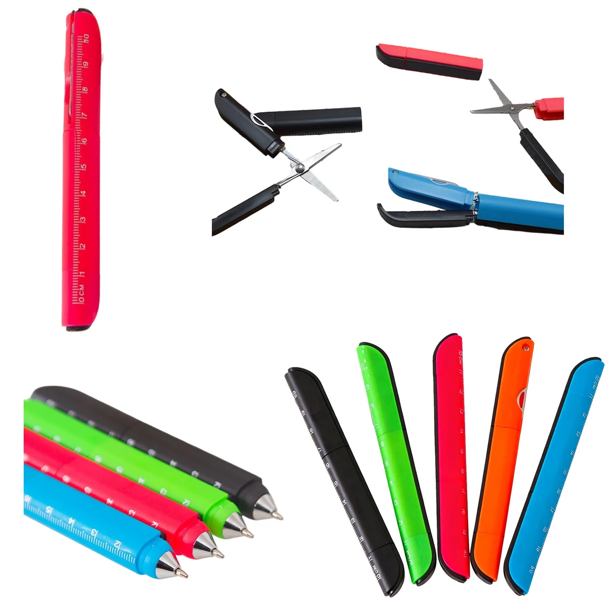 Portable 3-in-1 Utility Pen Scissors Ruler, custom pen with logo imprint 1