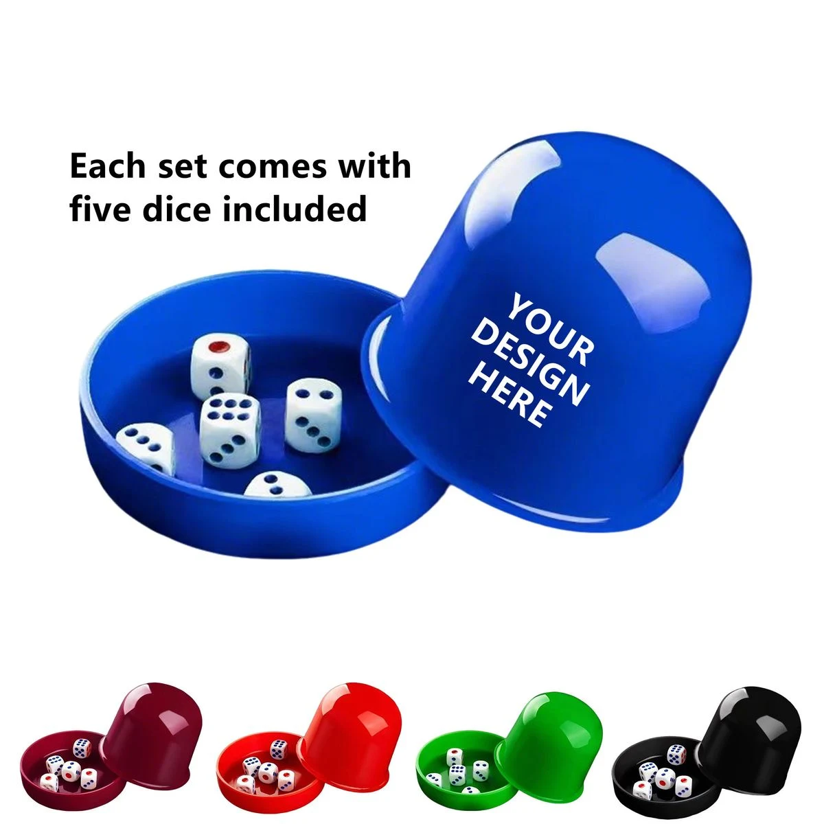 Dice Shaker With Storage Tray And 5 Dice 1