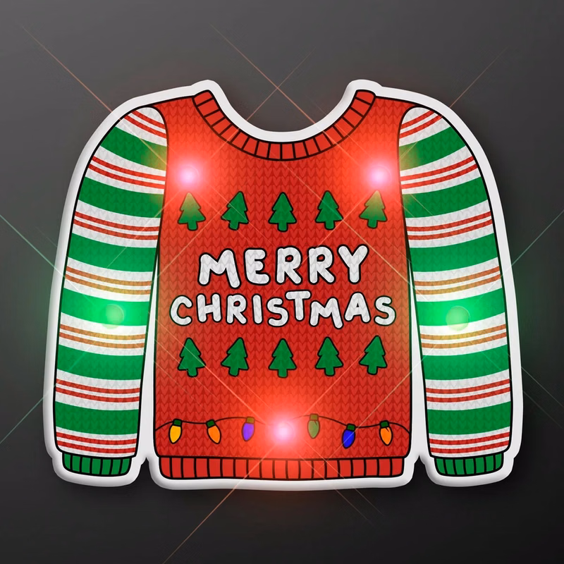 Light Up Christmas Sweater Pin