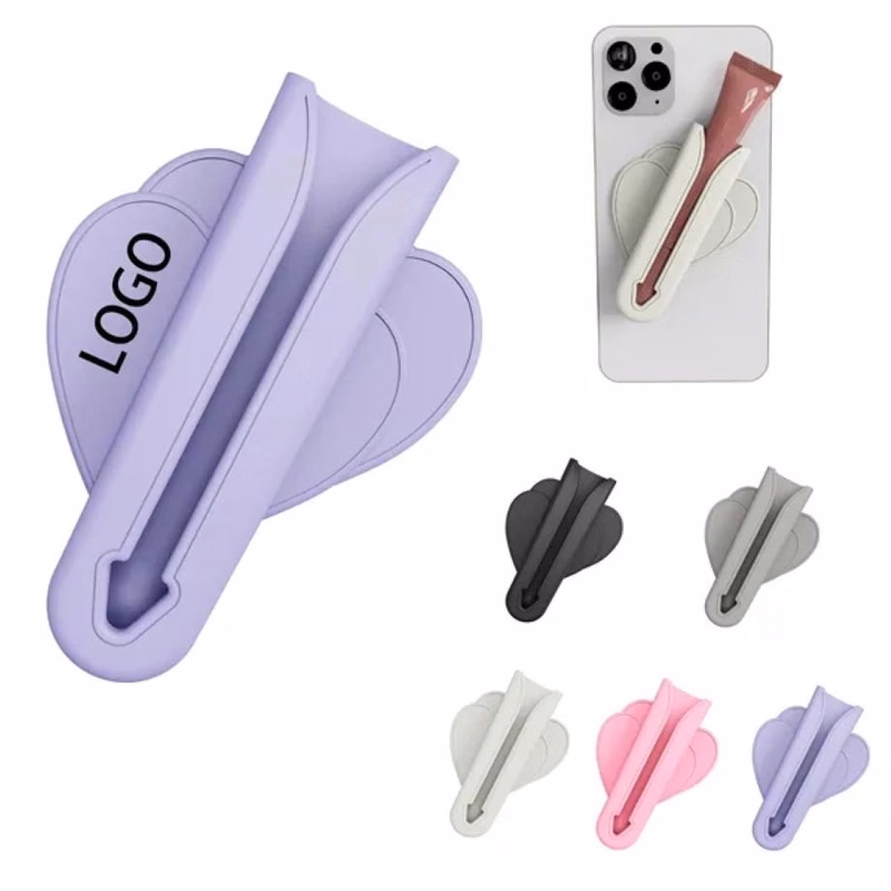 Silicone Lipstick Lip Balm Phone Back Clip