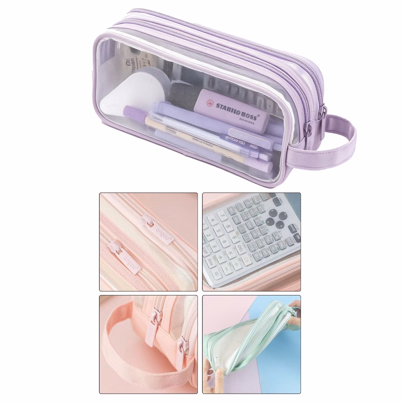 Children Double-layer Mesh Pencil Case