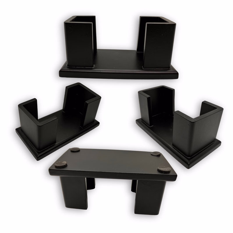 Upright Wooden Coaster Holder Black Finish