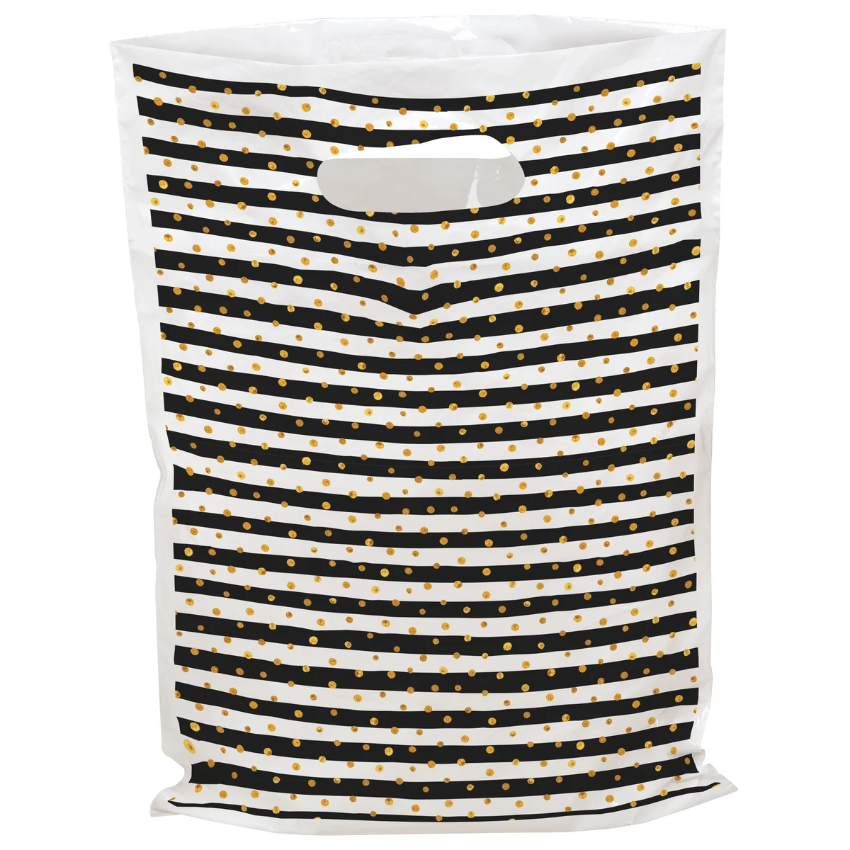 Stripes and Dots Predesigned Plastic Bag (12" x 15") 1