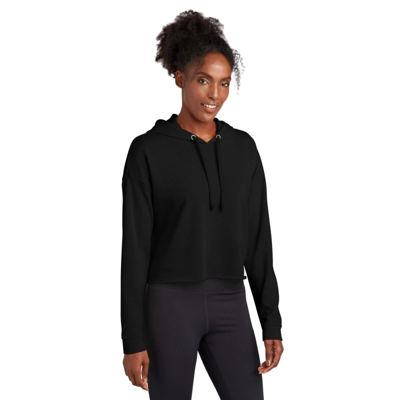 Sport-Tek Women's PosiCharge Tri-Blend Wicking Fleece Crop Hooded Pullover, custom hoodie or sweatshirt with logo imprint 1