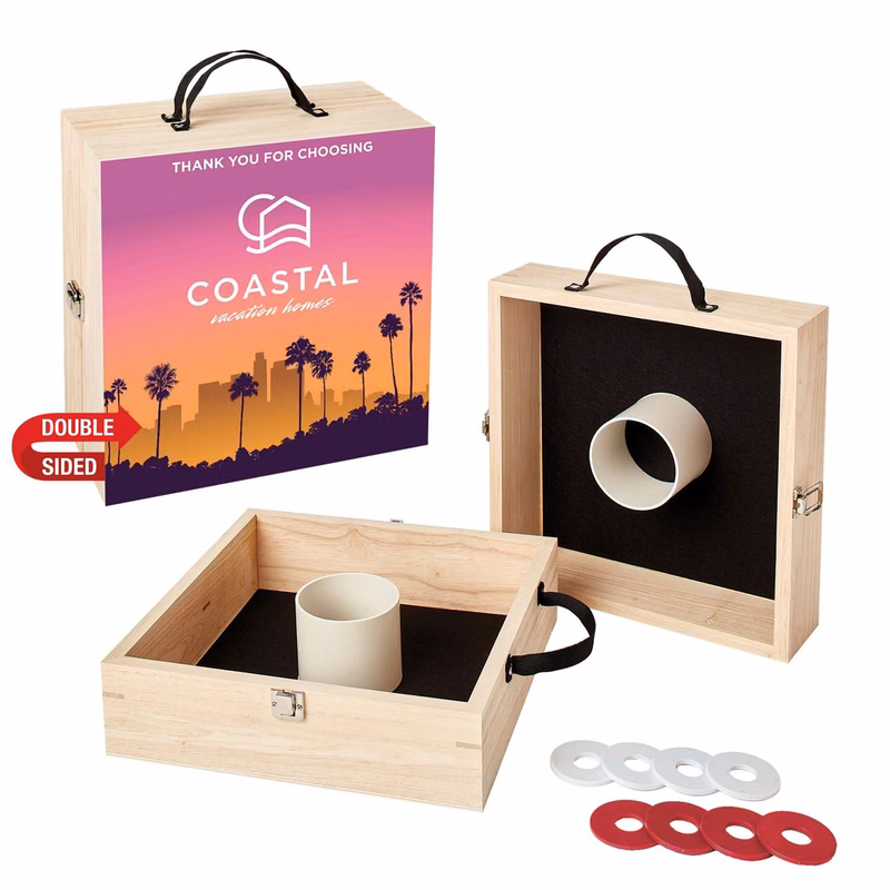 Washer Toss Game Double-Sided, 4 Red & 4 White Washers