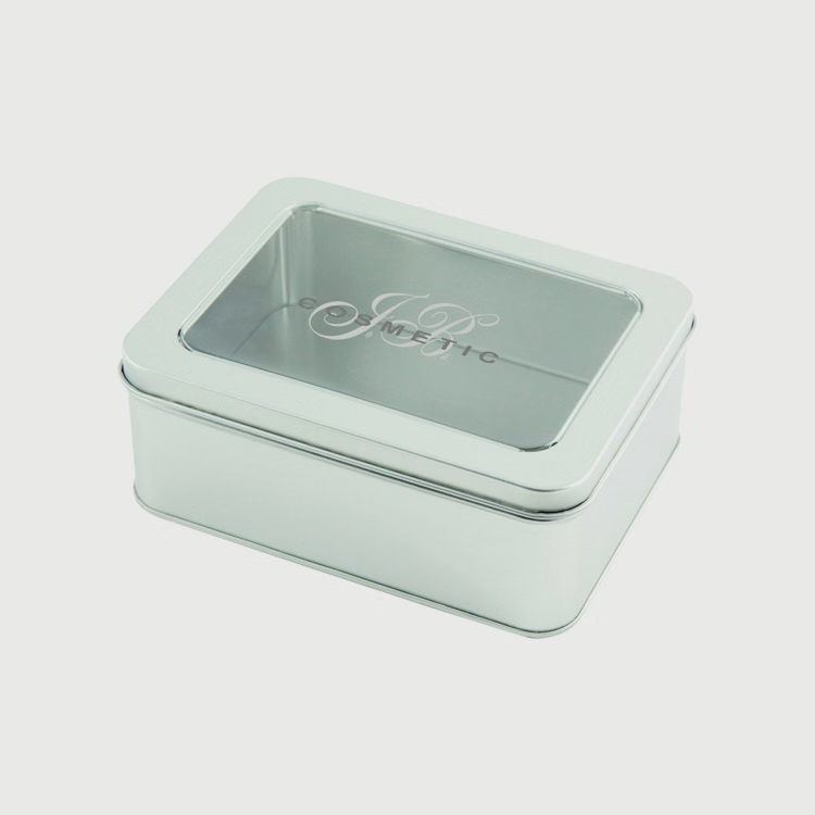 TIN CASE WITH HINGED WINDOW LID