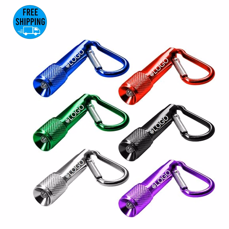Aluminum LED Flashlight with carabiners