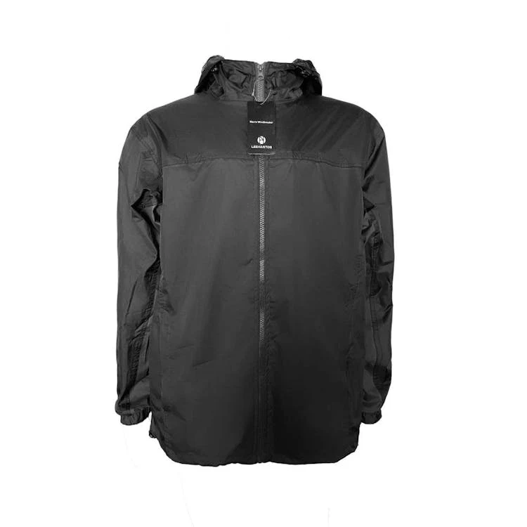 Men's Waterproof Full Zip Raincoats - Size Large Black 1