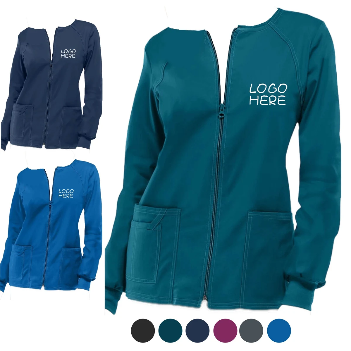 Round Neck Zipped Jacket 1