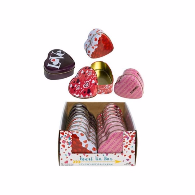 Heart-Shaped Tin Boxes - 4 Designs