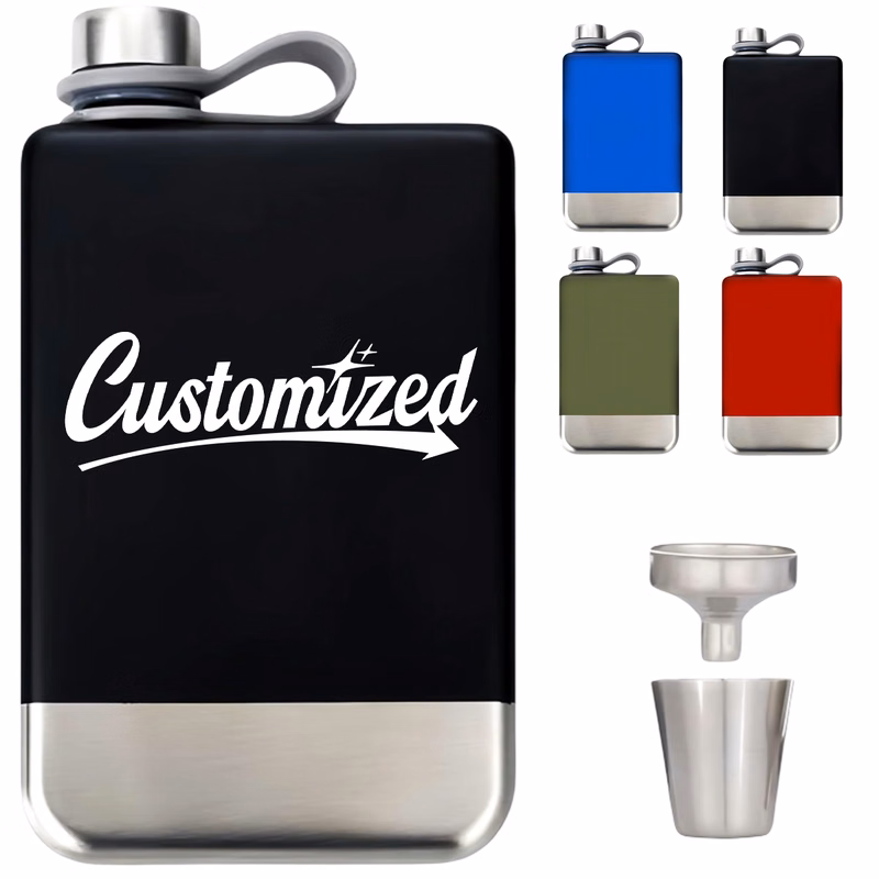 9Oz. Stainless Steel Hip Flask with Screw Cap