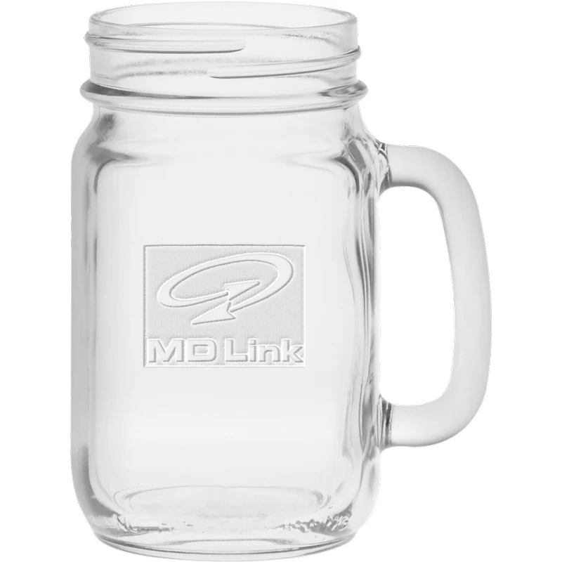 16 oz. Handled Jar - Deep Etched 1