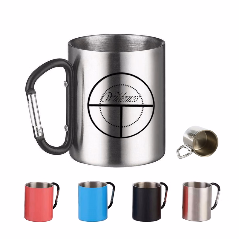 7.5 Oz Stainless Steel Coffee Mug with Mountain Buckle Handl