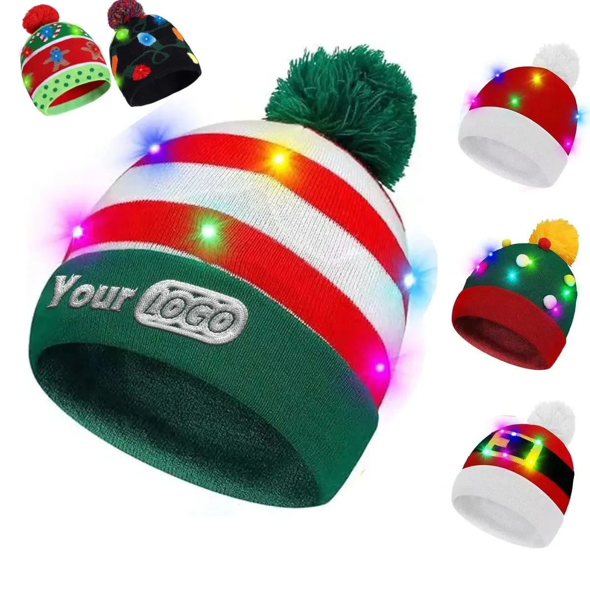 LED Light-Up Christmas Knit Beanie 1