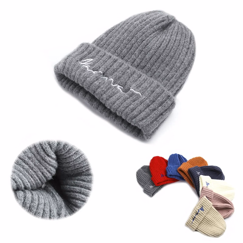 Knit Roll Cuff Beanie Cap