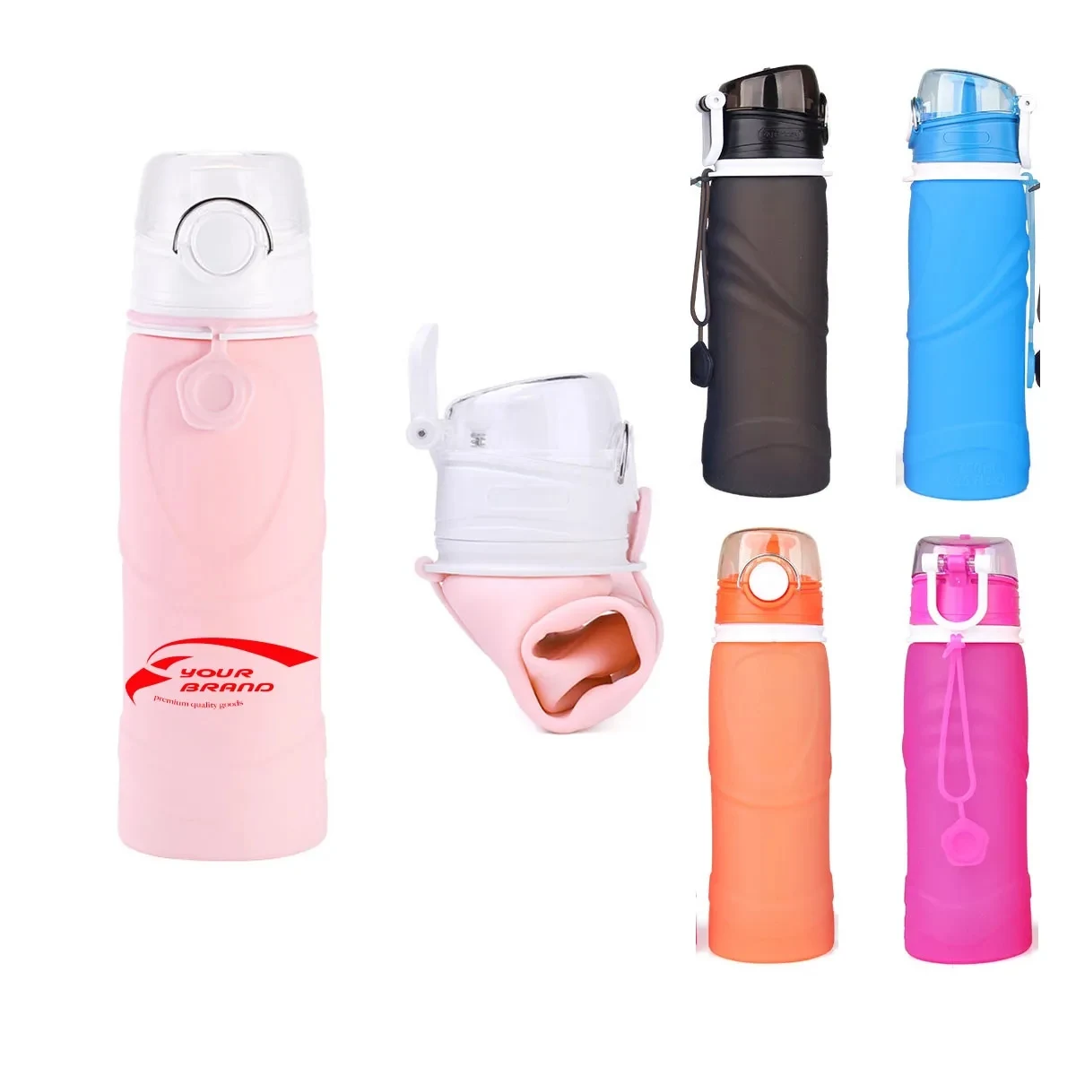 26OZ Collapsible Silicone Water Bottles Outdoor Box 1