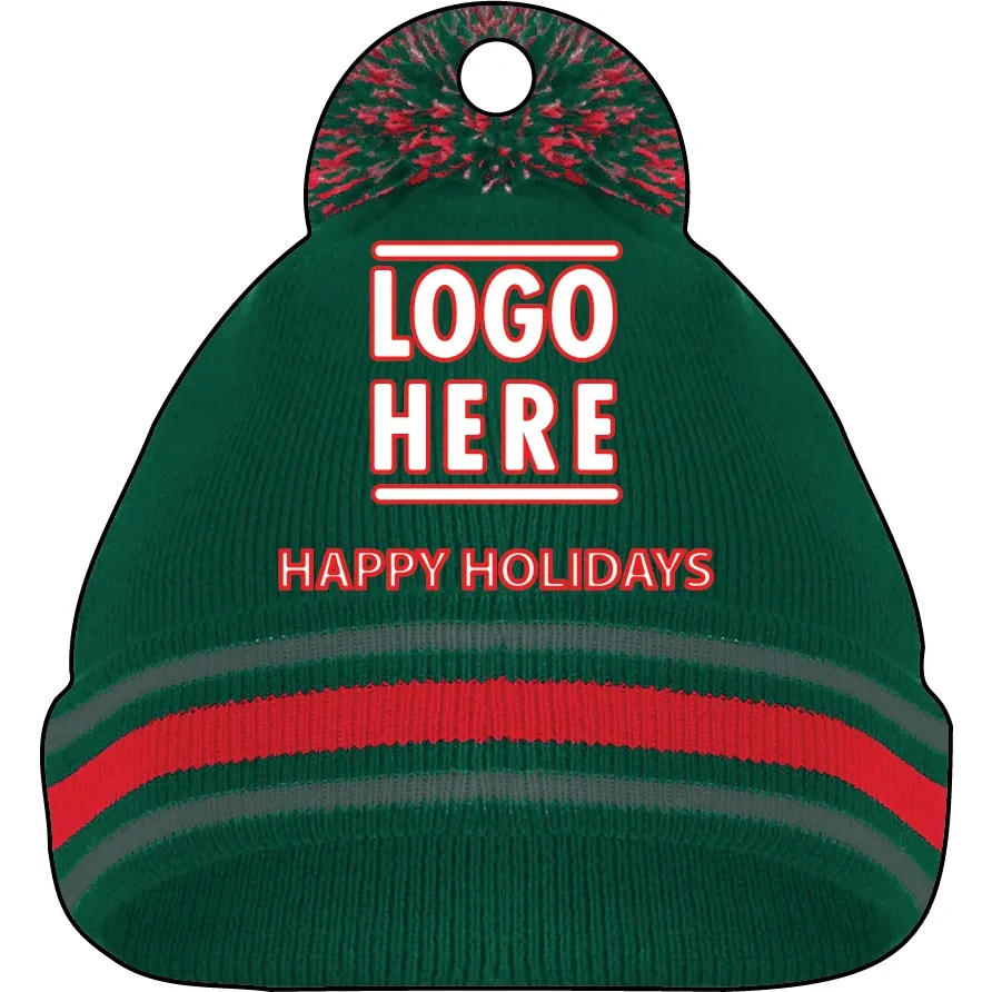 1/4" Recycled Wood Ornaments-Green Hat 1
