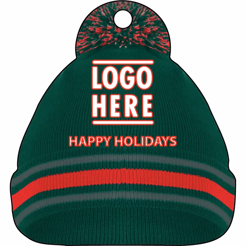 1/4" Recycled Wood Ornaments-Green Hat