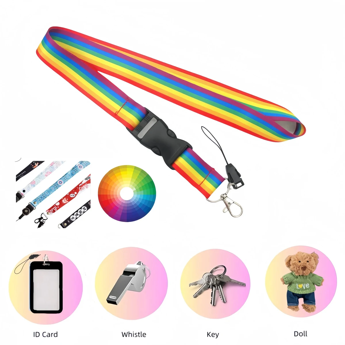 ID Card Rainbow Lanyard 1